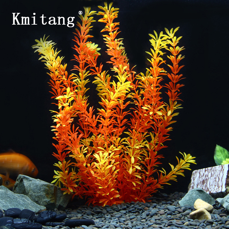 Marine Fish Tank - Plantas Tropicales Artificiales de 100cm, Hierba