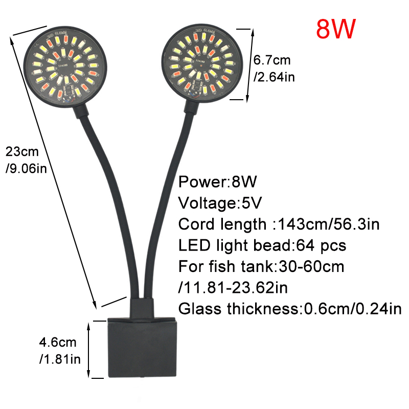 Luz LED USB para acuario, lámp - Aquarium Marine Lights reseña y precio
